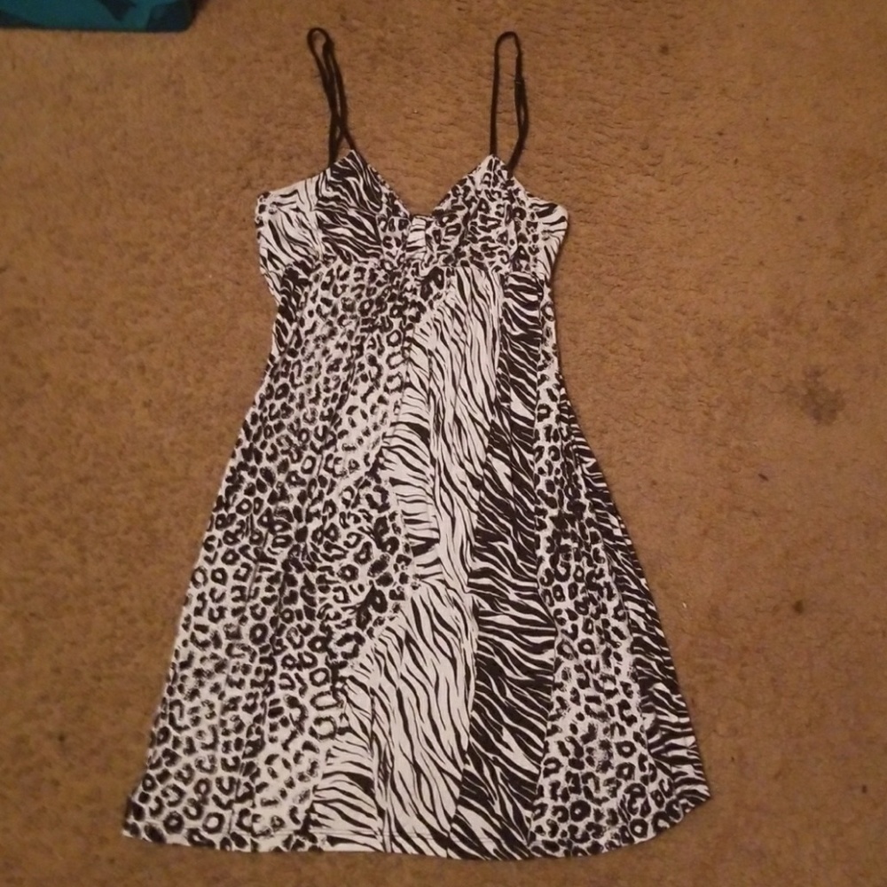 Zebra And Leopard Print Volcom Mini Dress - image 1